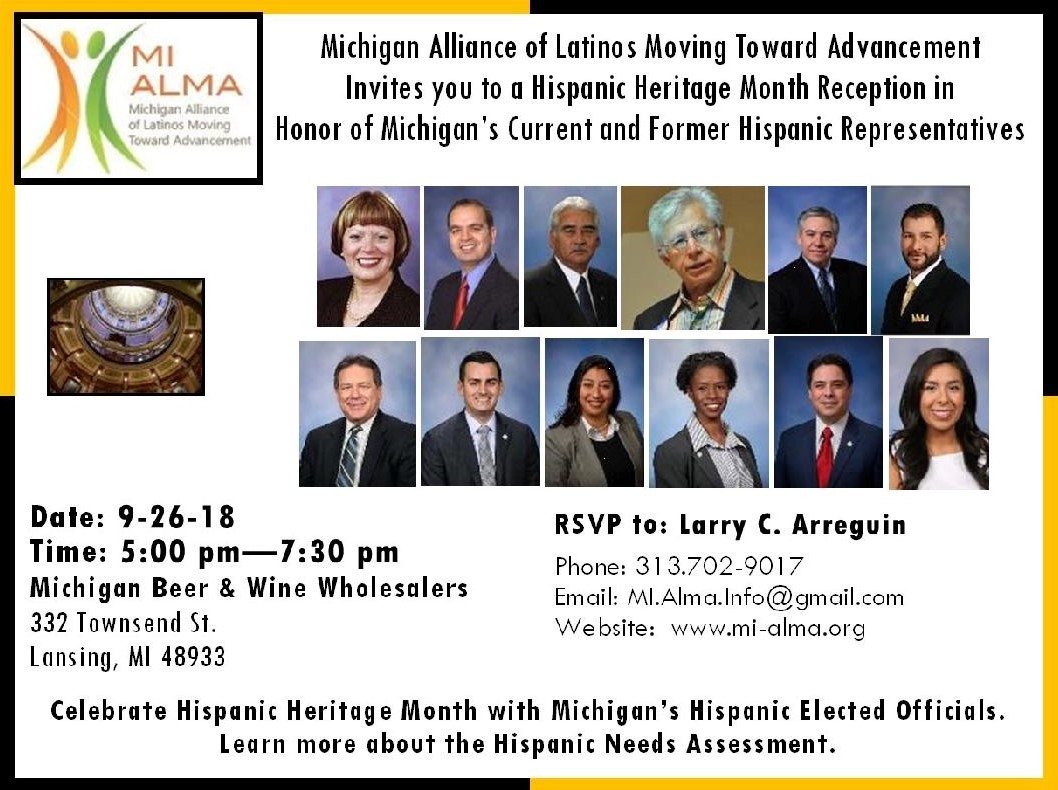 MI ALMA To Celebrate Hispanic Heritage Month By Recognizing Michigan’s Current And Former Hispanic Legislators
